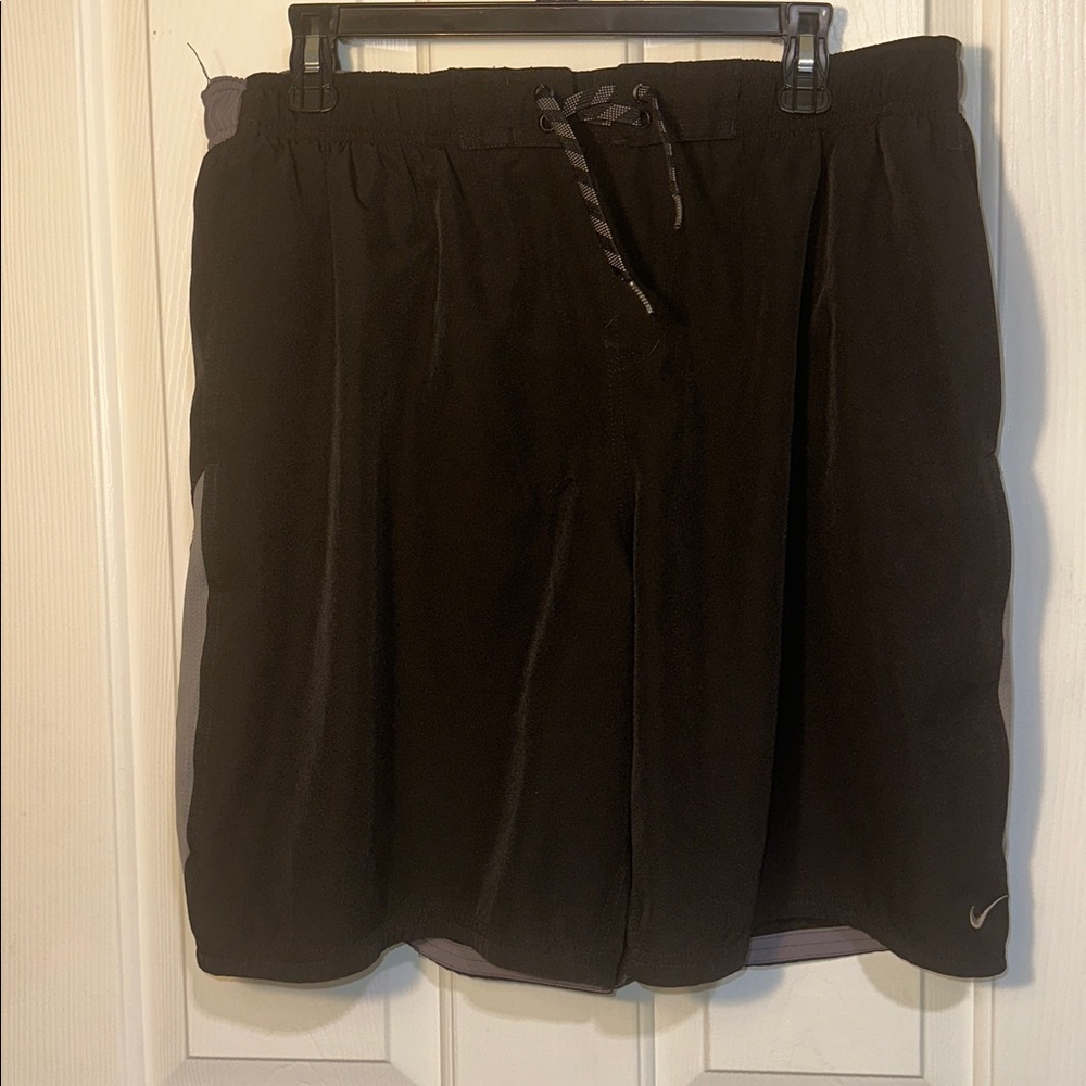 Nike Black and Gray Swim Trunks